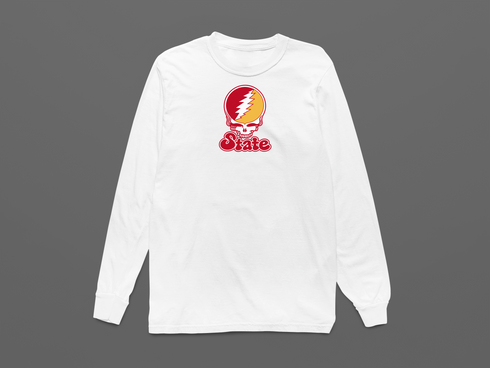 Iowa Stealie Premium Unisex Long-Sleeve — Design: Iowa State University — White