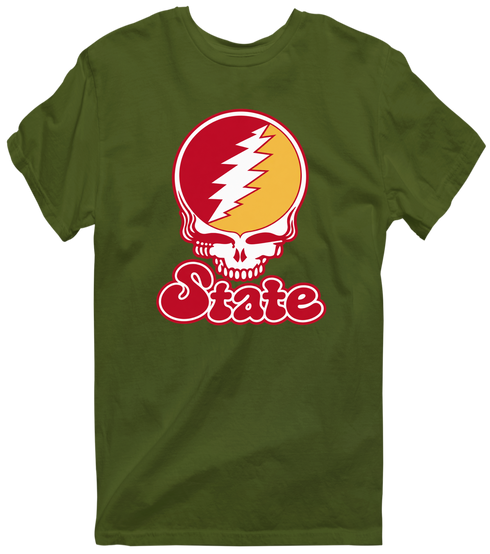 Iowa Stealie Premium Unisex T-Shirt — Design: Iowa State University — Military Green