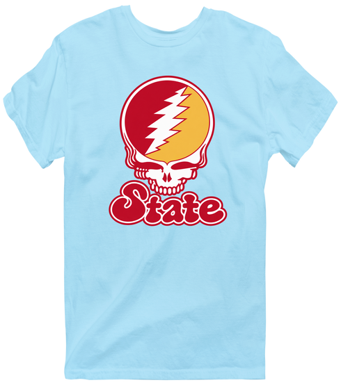 Iowa Stealie Premium Unisex T-Shirt — Design: Iowa State University — Light Blue