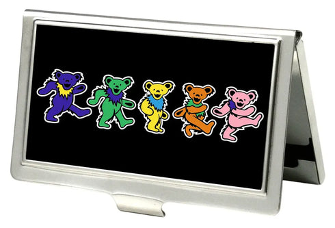 Grateful Dead - Business Card Holder - SMALL - Dancing Bears FCG Black Multi Color - StealieShop