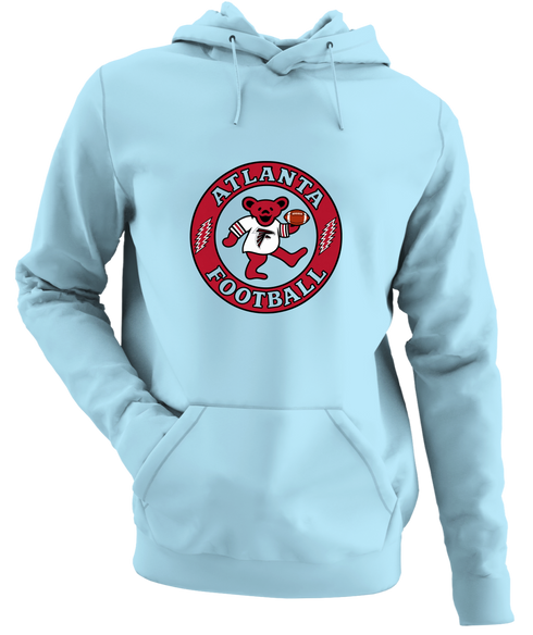Atlanta Football Dancing Bear - Premium Grateful Dead Hoodie - Light Blue