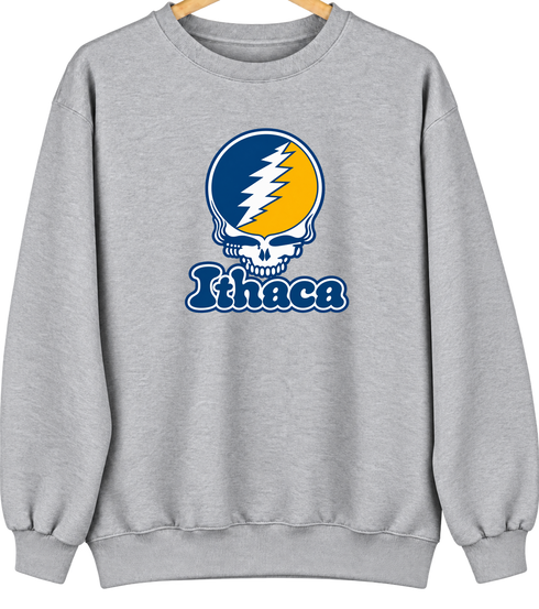 Ithaca Stealie Premium Unisex Crewneck — Design: Ithaca College — Sport Grey