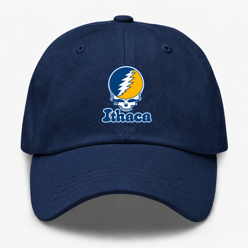 Ithaca Stealie Premium Unisex Dad Hat — Design: Ithaca College — Navy