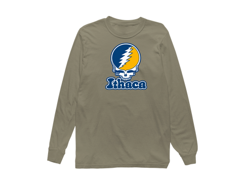 Ithaca Stealie Premium Unisex Long-Sleeve — Design: Ithaca College — Sandstone