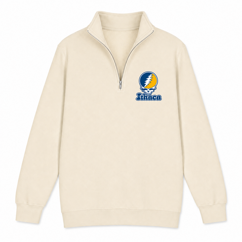 Ithaca Stealie Premium Unisex Quarter-Zip — Design: Ithaca College — Sand