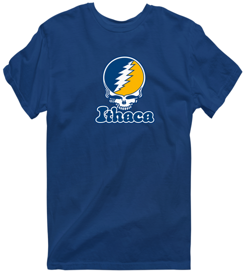 Ithaca Stealie Premium Unisex T-Shirt — Design: Ithaca College — Navy