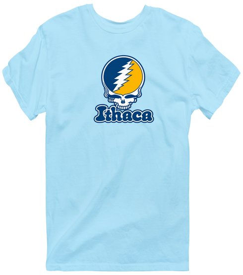 Ithaca Stealie Premium Unisex T-Shirt — Design: Ithaca College — Light Blue