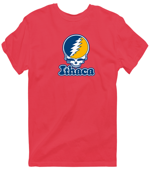 Ithaca Stealie Premium Unisex T-Shirt — Design: Ithaca College — Heather Red