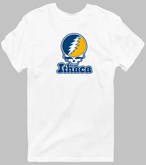Ithaca Stealie Premium Unisex T-Shirt — Design: Ithaca College — White
