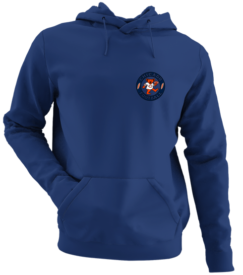 Chicago Football Dancing Bear - Premium Grateful Dead Left Chest Hoodie - Navy
