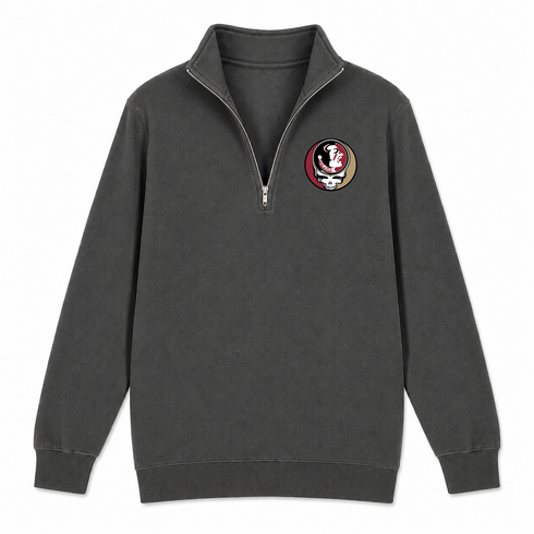 University of Florida State Seminole - Premium Grateful Dead Quarter-Zip Pullover - Charcoal - 5