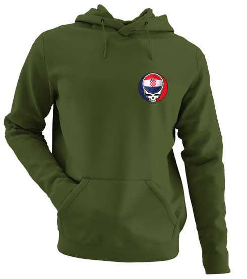 Croatia FIFA World Cup - Premium Grateful Dead Left Chest Hoodie - Military Green