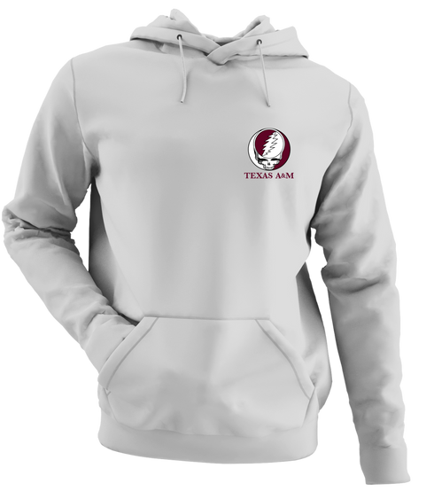Texas A&M University - Premium Grateful Dead Left Chest Hoodie - Sport Grey