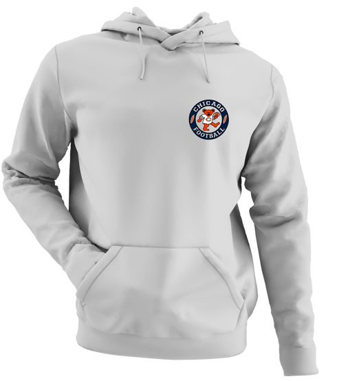 Chicago Football Dancing Bear - Premium Grateful Dead Left Chest Hoodie - Sport Grey