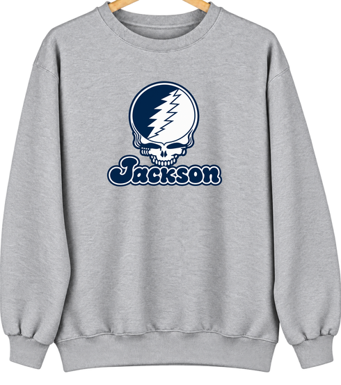 Jackson Stealie Premium Unisex Crewneck — Design: Jackson State University — Sport Grey
