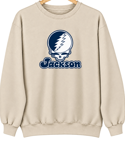 Jackson Stealie Premium Unisex Crewneck — Design: Jackson State University — Sand