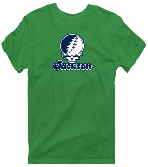 Jackson Stealie Premium Unisex T-Shirt — Design: Jackson State University — Irish Green