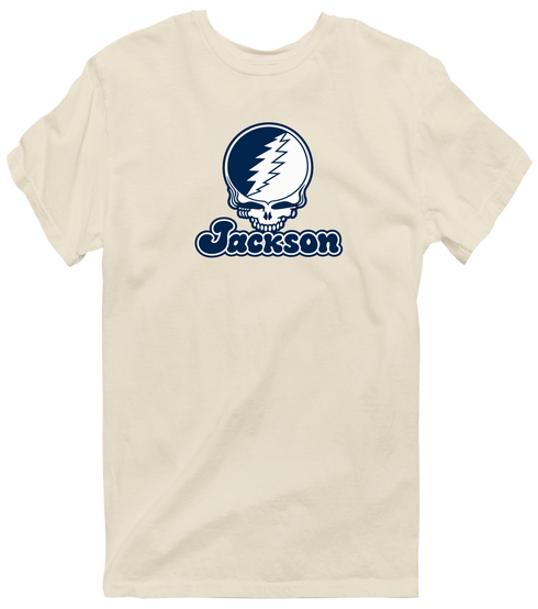 Jackson Stealie Premium Unisex T-Shirt — Design: Jackson State University — Sand
