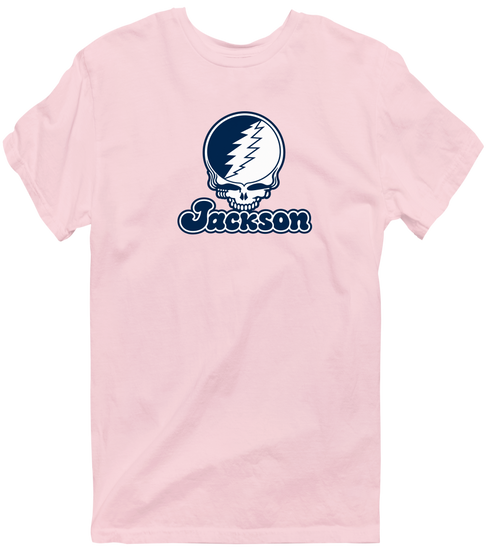 Jackson Stealie Premium Unisex T-Shirt — Design: Jackson State University — Light Pink