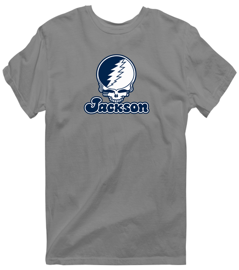 Jackson Stealie Premium Unisex T-Shirt — Design: Jackson State University — Dark Heather