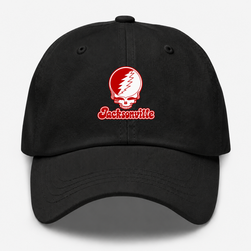 Jacksonville Stealie Premium Unisex Dad Hat — Design: Jacksonville State University — Black