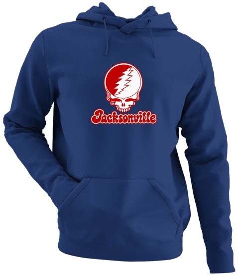 Jacksonville Stealie Premium Unisex Hoodie — Design: Jacksonville State University — Navy