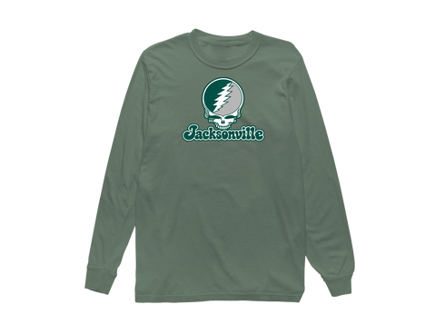 Jacksonville Stealie Premium Unisex Long-Sleeve — Design: Jacksonville University — Light Green