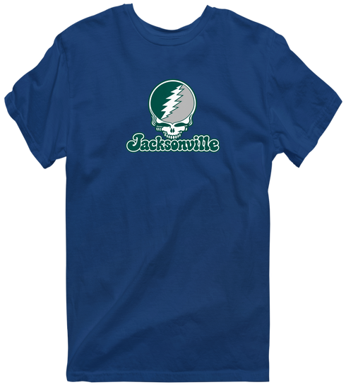 Jacksonville Stealie Premium Unisex T-Shirt — Design: Jacksonville University — Navy