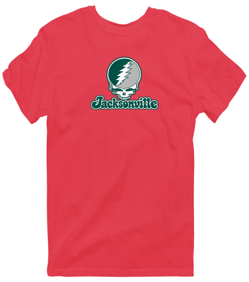 Jacksonville Stealie Premium Unisex T-Shirt — Design: Jacksonville University — Heather Red