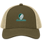 Jacksonville Stealie Premium Unisex Trucker Cap — Design: Jacksonville University — Moss/Khaki