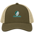Jacksonville Stealie Premium Unisex Trucker Cap — Design: Jacksonville University — Moss/Khaki
