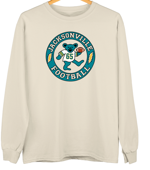 Jacksonville Football Dancing Bear Premium Crewneck — Jacksonville Jaguars — Sand