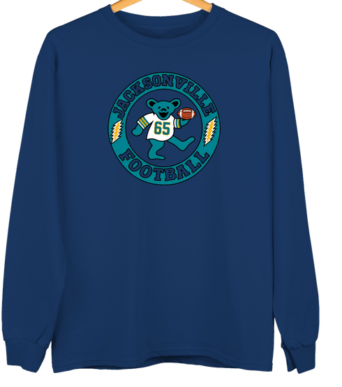 Jacksonville Football Dancing Bear Premium Crewneck — Jacksonville Jaguars — Navy
