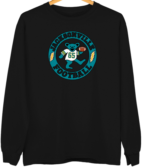 Jacksonville Football Dancing Bear Premium Crewneck — Jacksonville Jaguars — Black