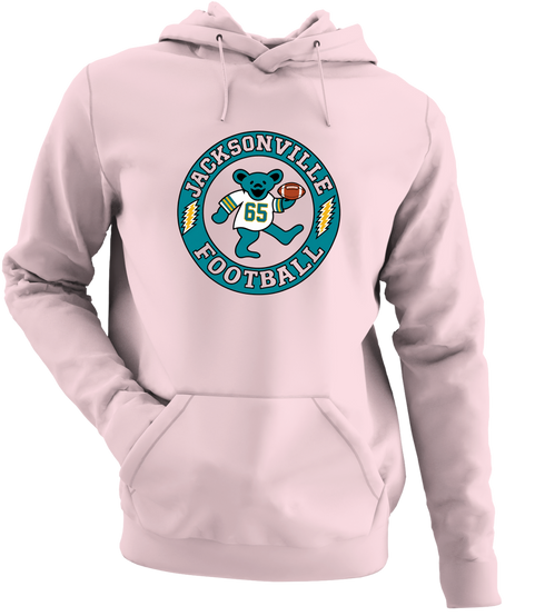 Jacksonville Football Dancing Bear Premium Hoodie — Jacksonville Jaguars — Light Pink
