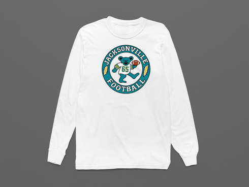 Jacksonville Football Dancing Bear Premium Long-Sleeve — Jacksonville Jaguars — White