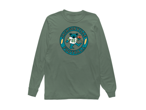 Jacksonville Football Dancing Bear Premium Long-Sleeve — Jacksonville Jaguars — Light Green