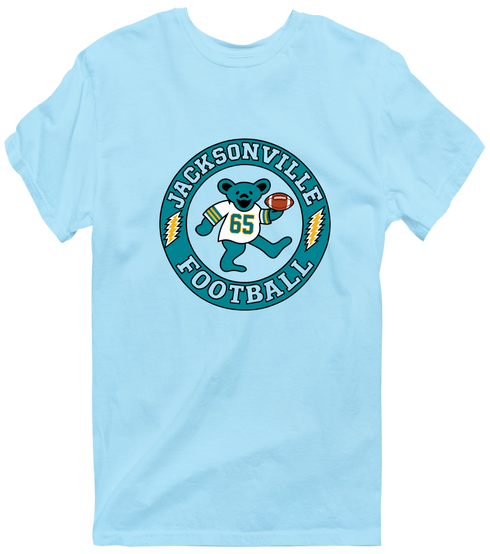 Jacksonville Football Dancing Bear Premium T-Shirt — Jacksonville Jaguars — Light Blue