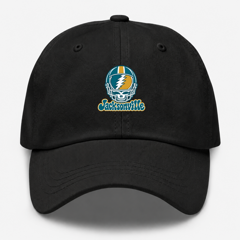 Jacksonville Helmet Stealie Premium Unisex Dad Hat — Jacksonville Jaguars — Black