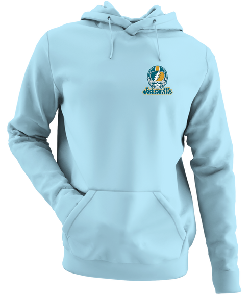 Jacksonville Helmet Stealie Premium Unisex Hoodie — Jacksonville Jaguars — Light Blue