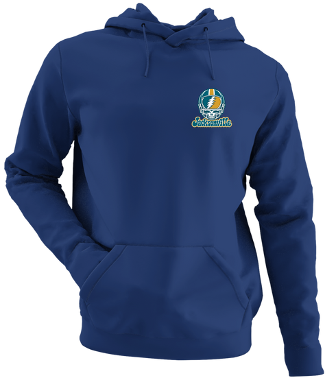 Jacksonville Helmet Stealie Premium Unisex Hoodie — Jacksonville Jaguars — Navy