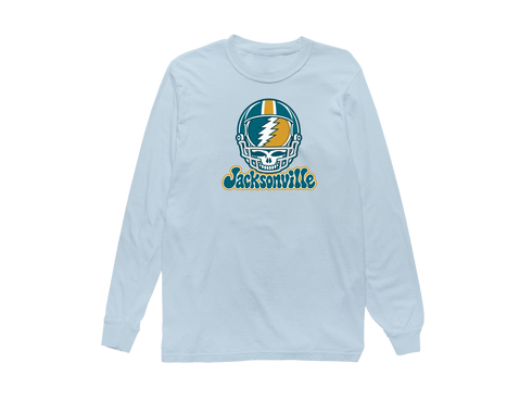 Jacksonville Helmet Stealie Premium Unisex Long-Sleeve — Jacksonville Jaguars — Chambray