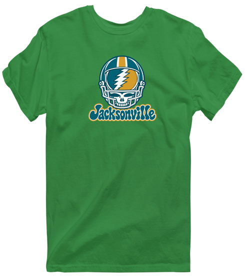 Jacksonville Helmet Stealie Premium Unisex T-Shirt — Jacksonville Jaguars — Irish Green