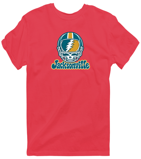 Jacksonville Helmet Stealie Premium Unisex T-Shirt — Jacksonville Jaguars — Heather Red