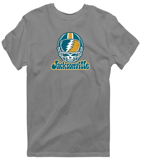 Jacksonville Helmet Stealie Premium Unisex T-Shirt — Jacksonville Jaguars — Dark Heather