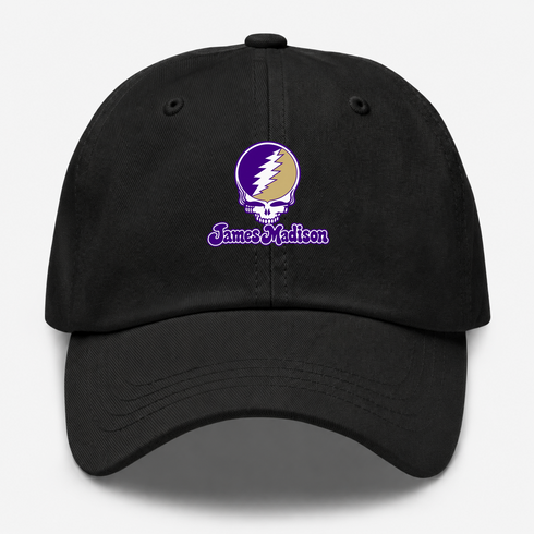 James Madison Stealie Premium Unisex Dad Hat — Design: James Madison University — Black