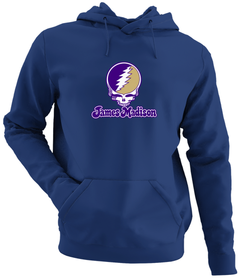 James Madison Stealie Premium Unisex Hoodie — Design: James Madison University — Navy