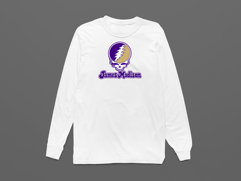 James Madison Stealie Premium Unisex Long-Sleeve — Design: James Madison University — White