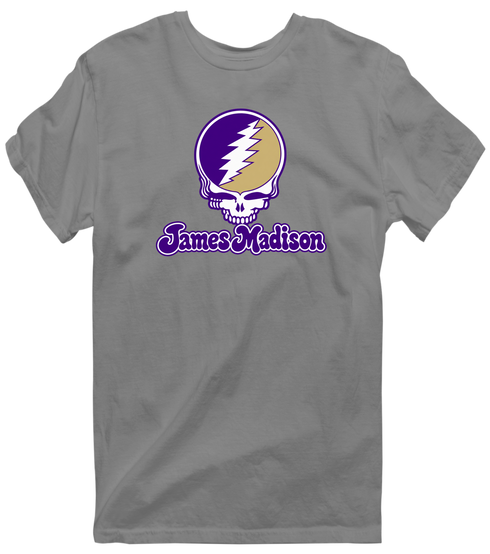 James Madison Stealie Premium Unisex T-Shirt — Design: James Madison University — Dark Heather