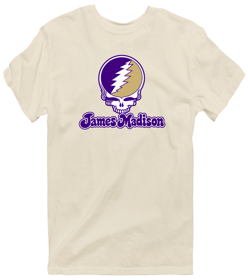 James Madison Stealie Premium Unisex T-Shirt — Design: James Madison University — Sand